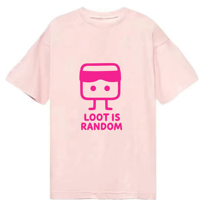 LOOT IS RANDOM | Dice wearing blindfold - Classic T-shirt - Pink