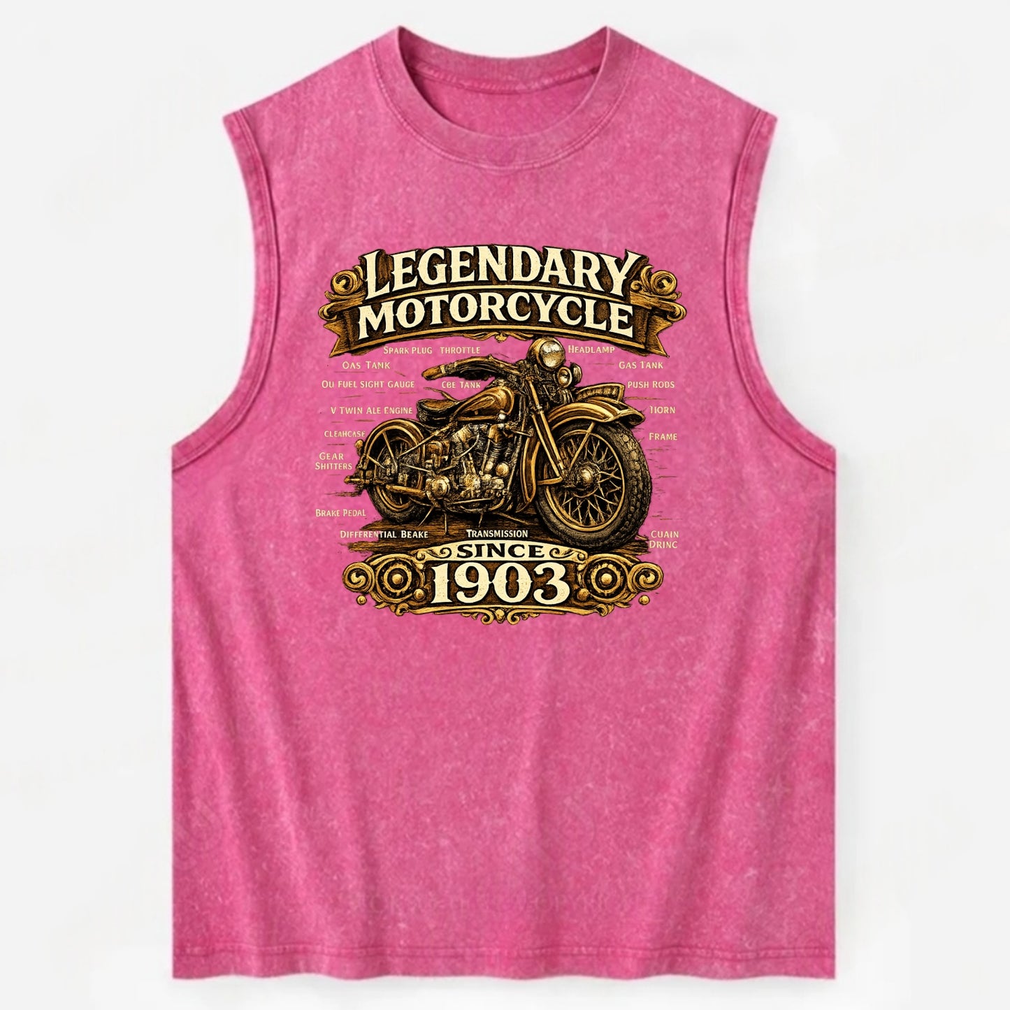 Legendary Motorcycle 1903 - Vintage Washed Tank - Pink