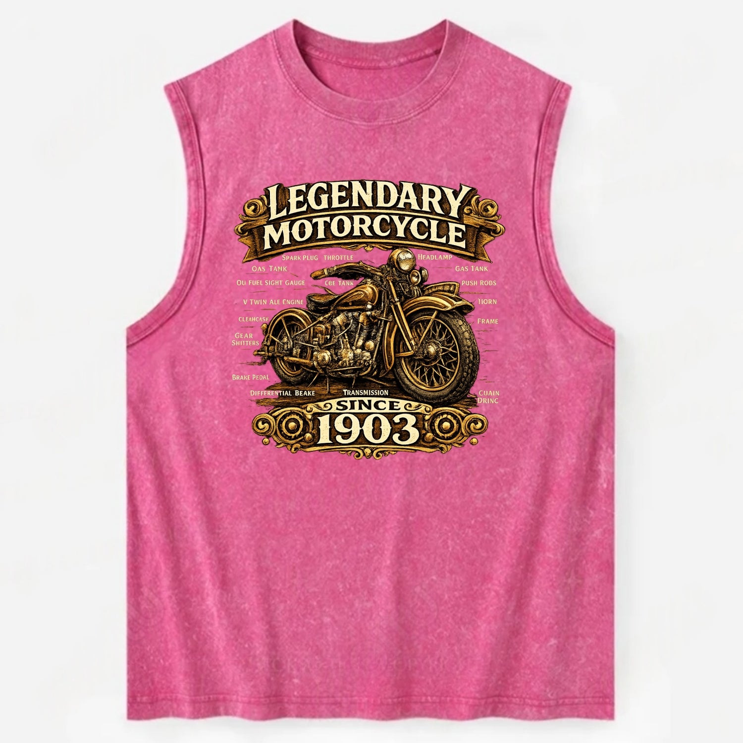 Legendary Motorcycle 1903 - Vintage Washed Tank - Pink