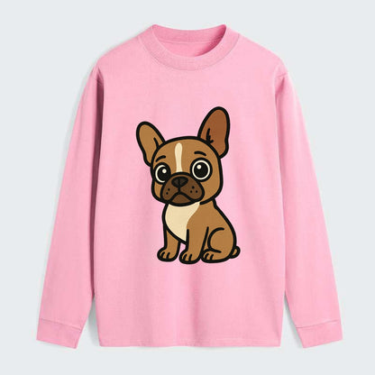 French Bulldog - Head tilt one ear up - Classic Long Sleeve Shirt - Pink
