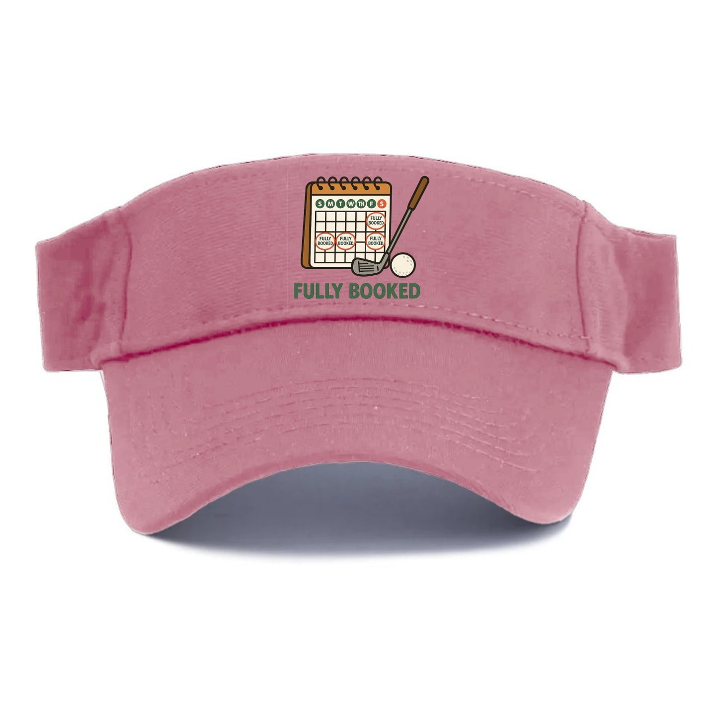 Calendar with every weekend marked for golf - "Fully Booked" - golf obsession - Visor - Pink
