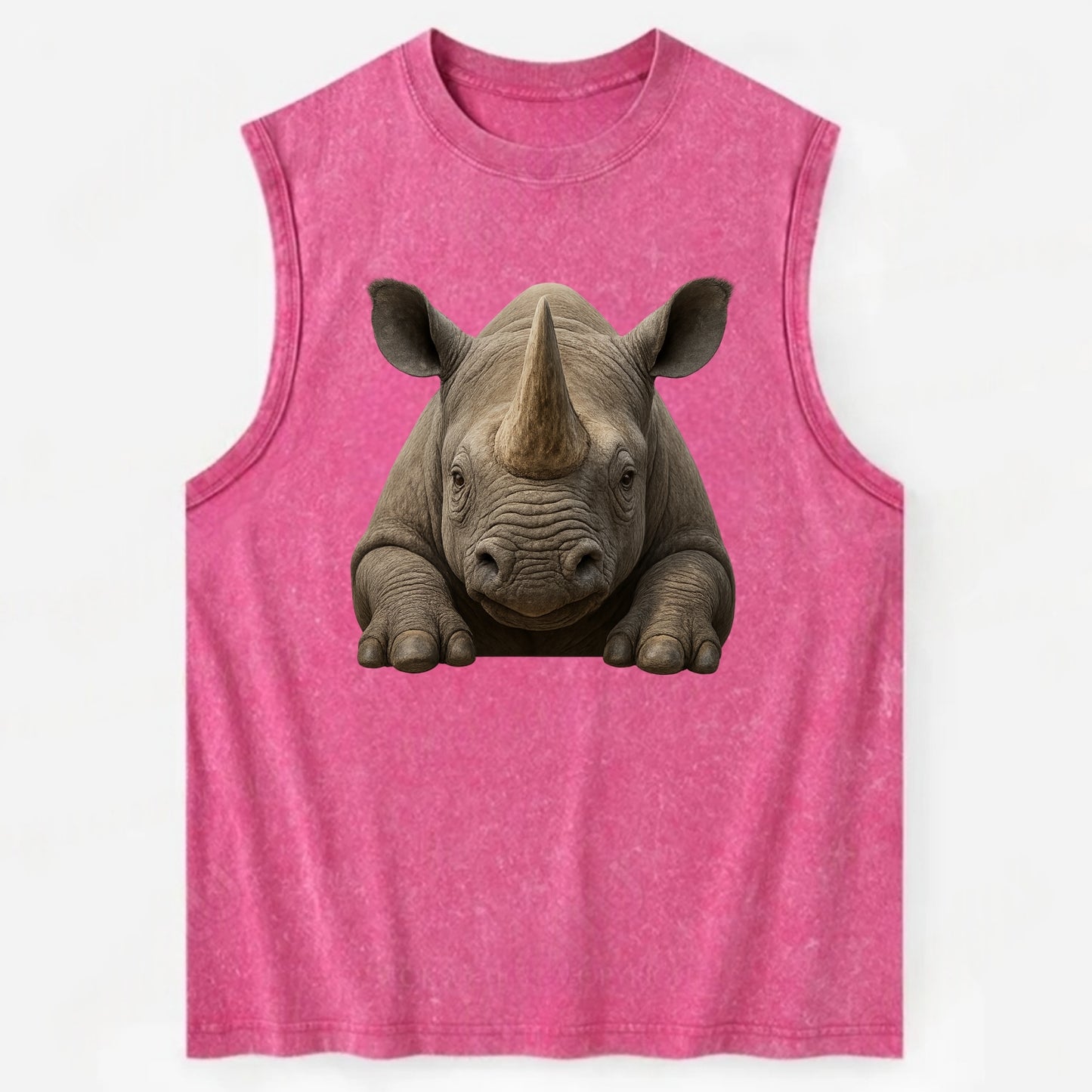 Rhinoceros  - Vintage Washed Tank - Pink