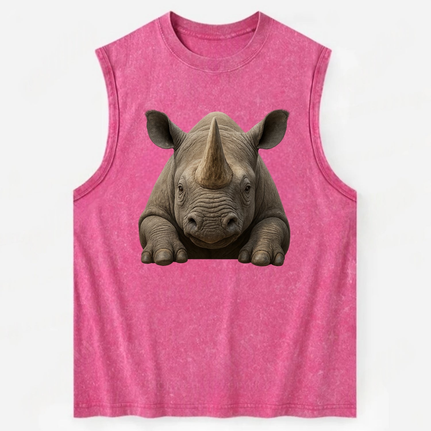 Rhinoceros  - Vintage Washed Tank - Pink