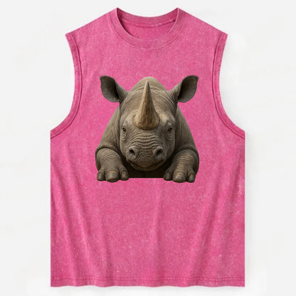 Rhinoceros  - Vintage Washed Tank - Pink