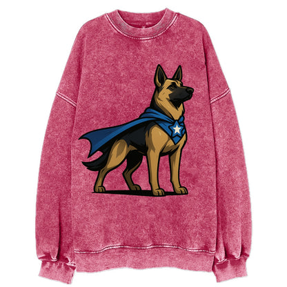 German Shepherd Patriotic Hero  - Vintag Vintage Sweatshirt - Pink