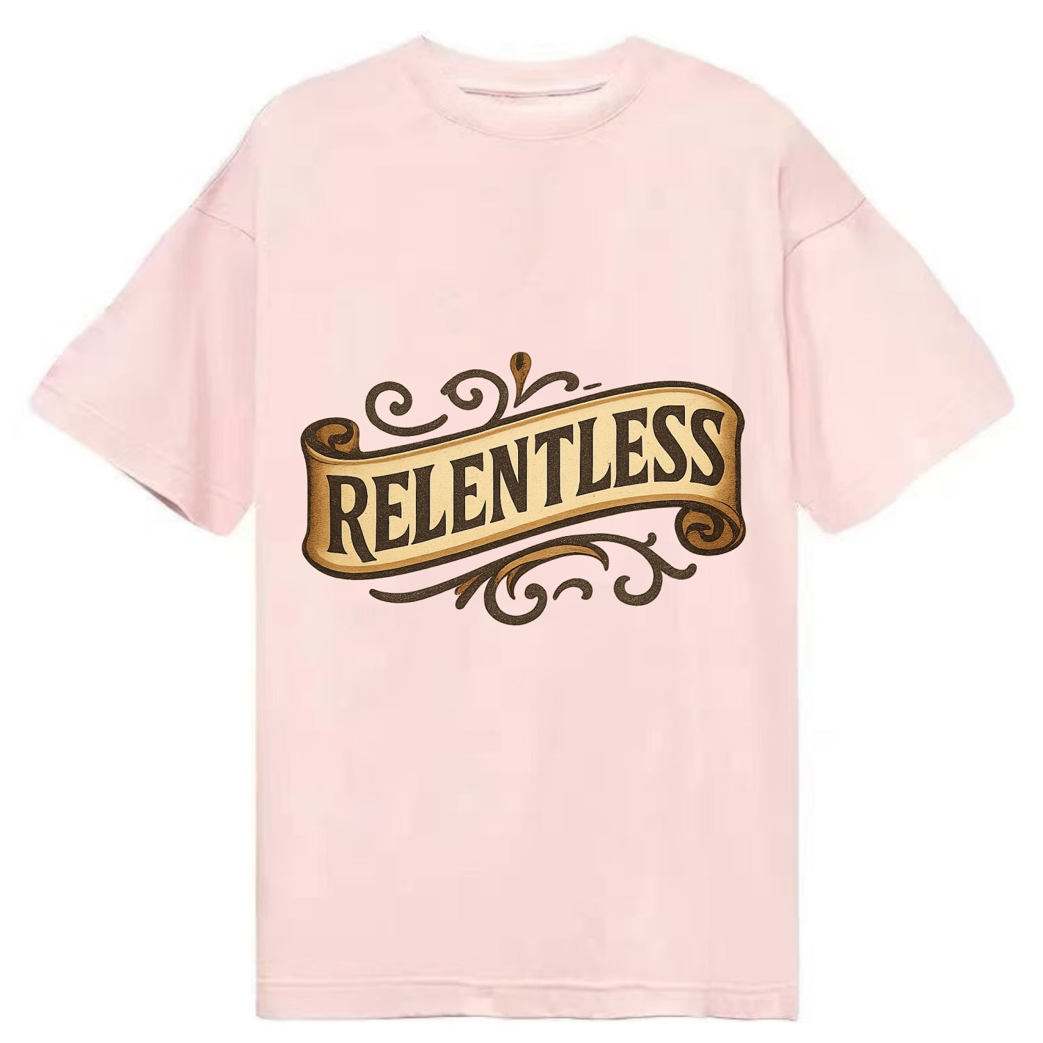 Bold typography design - "RELENTLESS" - never giving up, persistent pursuit - Classic T-shirt - Pink
