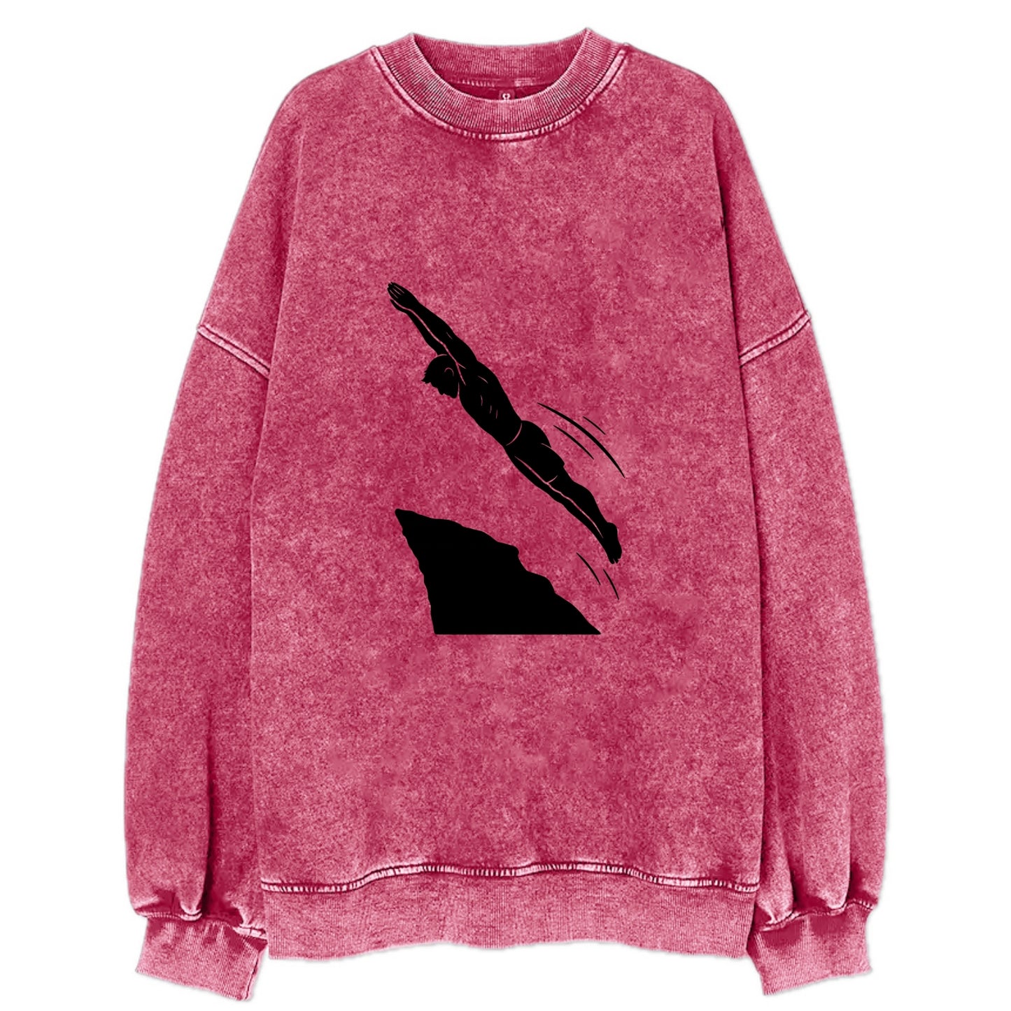 Cliff diver perfect form - Vintage Sweatshirt - Pink