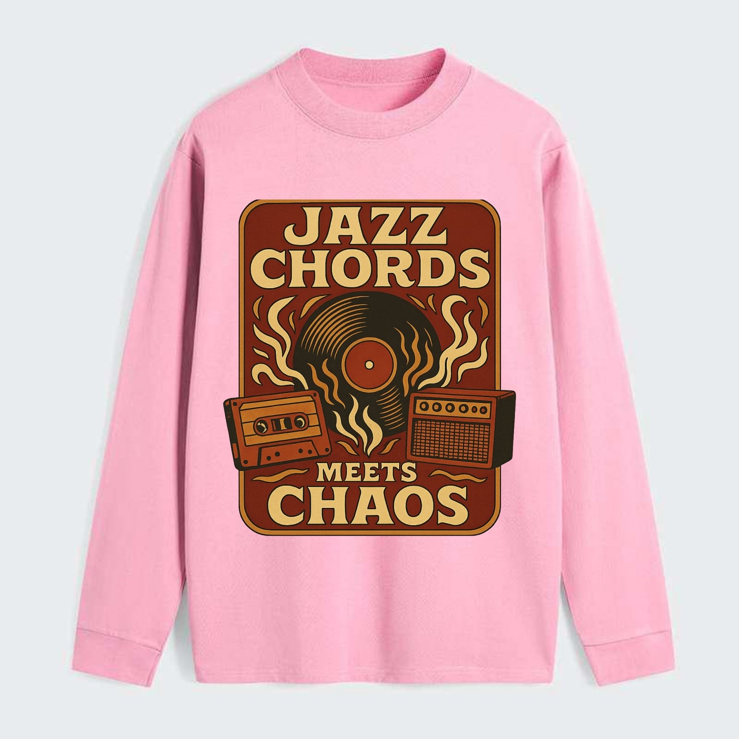 Jazz chords with hyperpop energy - "Jazz Meets Chaos" - unexpected - Classic Long Sleeve Shirt - Pink