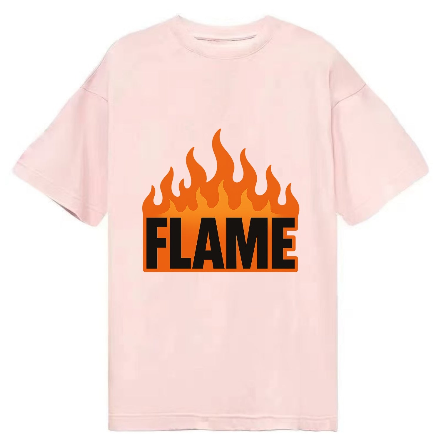 Bold typography design - "FLAME" - burning bright, passionate - Classic T-shirt - Pink