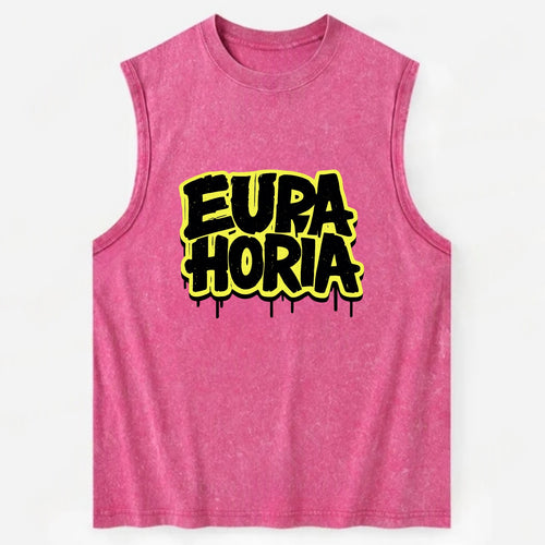 Bold typography design - EUPHORIA - intense happiness, ecstasy - Vintage Washed Tank