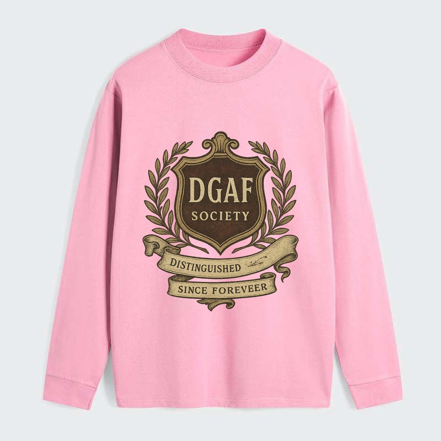 Official membership card design - "DGAF Society - Distinguished Members - Classic Long Sleeve Shirt - Pink