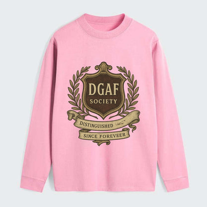 Official membership card design - "DGAF Society - Distinguished Members - Classic Long Sleeve Shirt - Pink