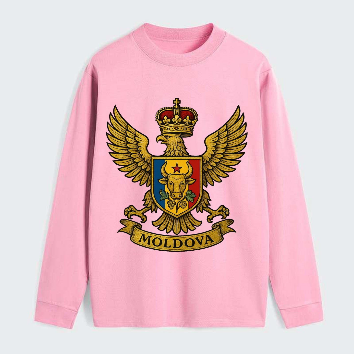 Moldova Heritage Badge - Classic Long Sleeve Shirt - Pink