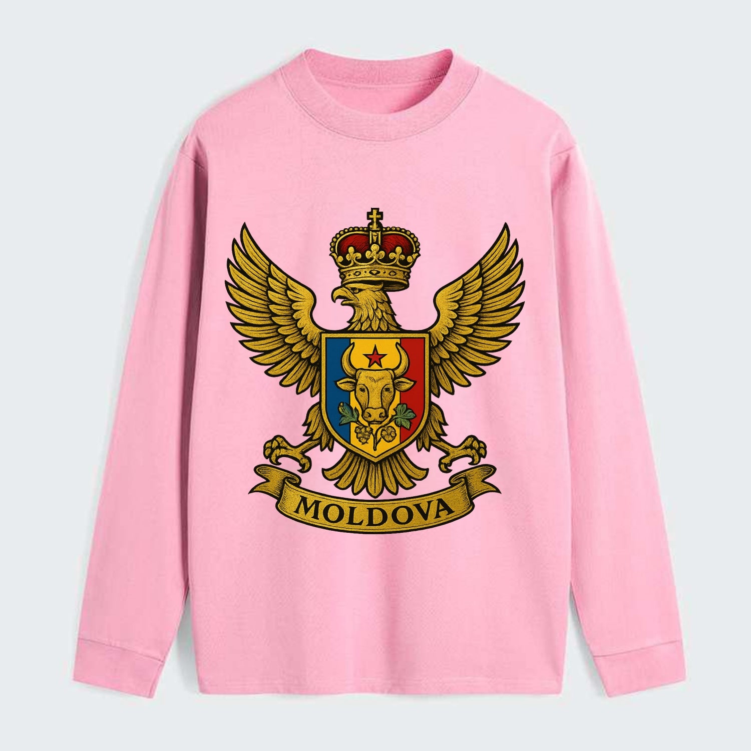 Moldova Heritage Badge - Classic Long Sleeve Shirt - Pink