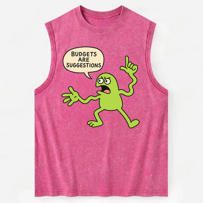 BUDGETS ARE SUGGESTIONS | Rebellious calculator - Vintage Washed Tank - Pink