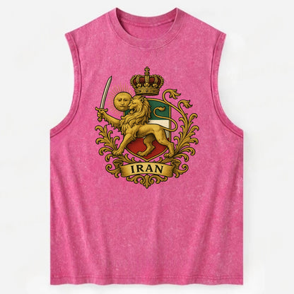Royal Iran Coat Of Arms - Vintage Washed Tank - Pink