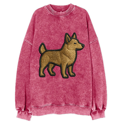 Swedish Vallhund - Contemporary Viking d - Vintage Sweatshirt - Pink