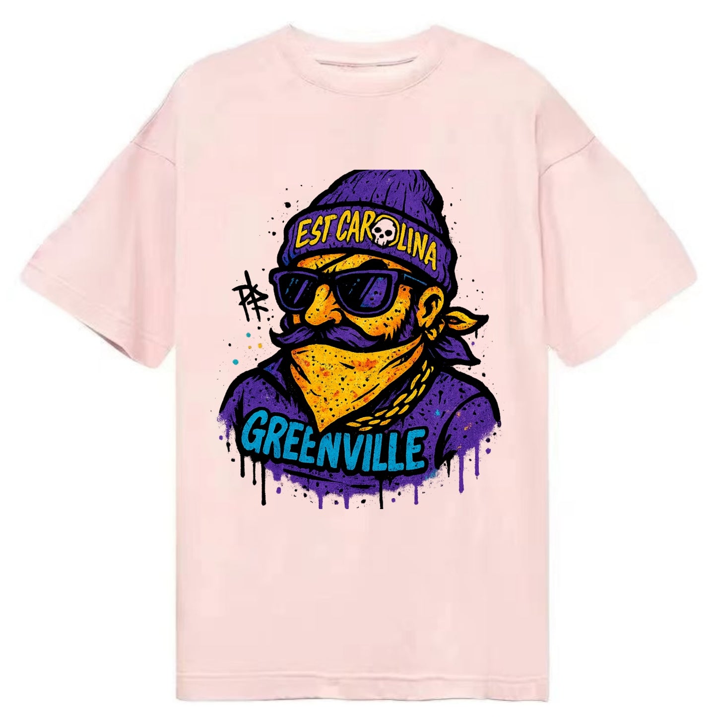 Greenville Pirate wearing East Carolina beanie with skull patch - Classic T-shirt - Pink