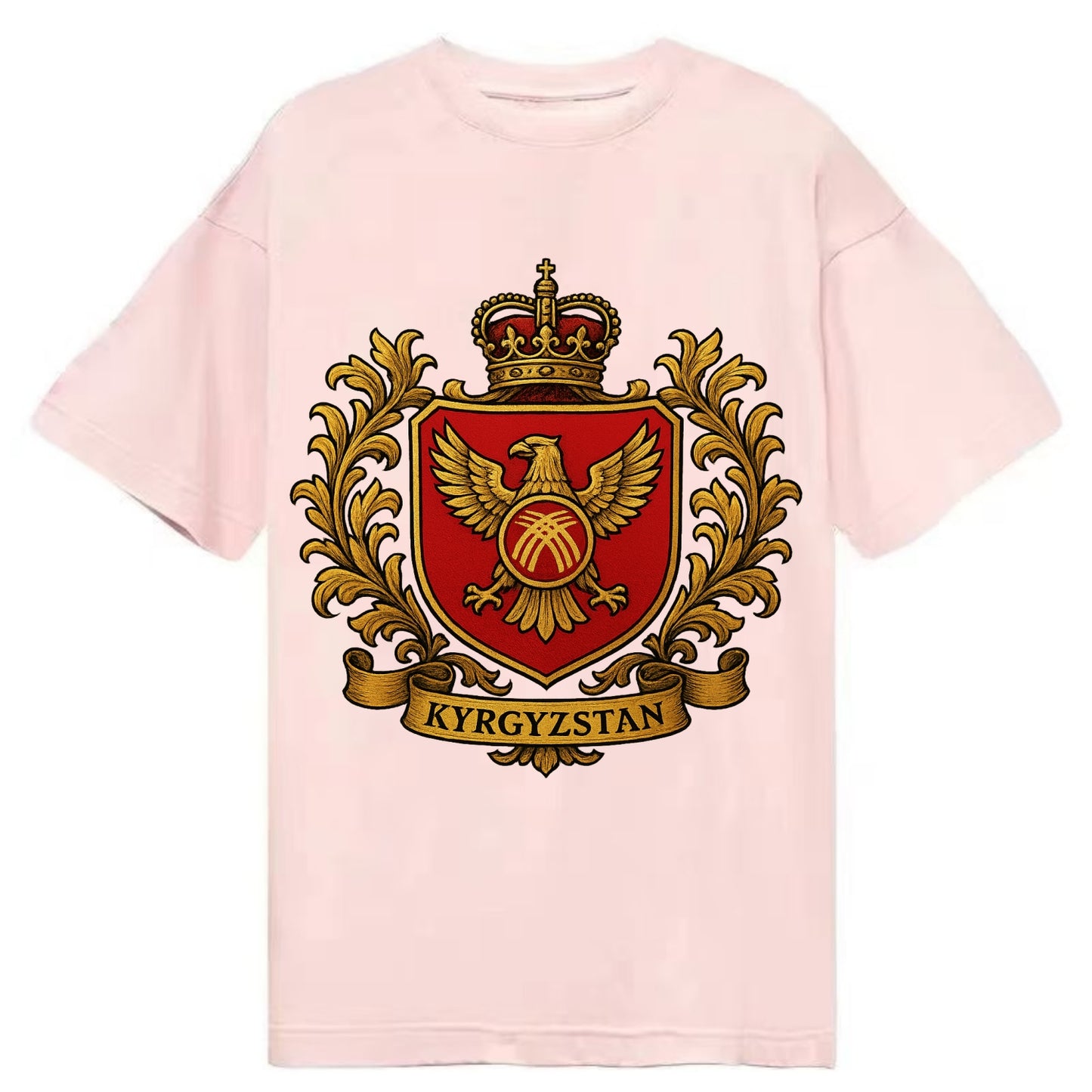 Kyrgyzstan Heritage Badge  - Classic T-shirt - Pink