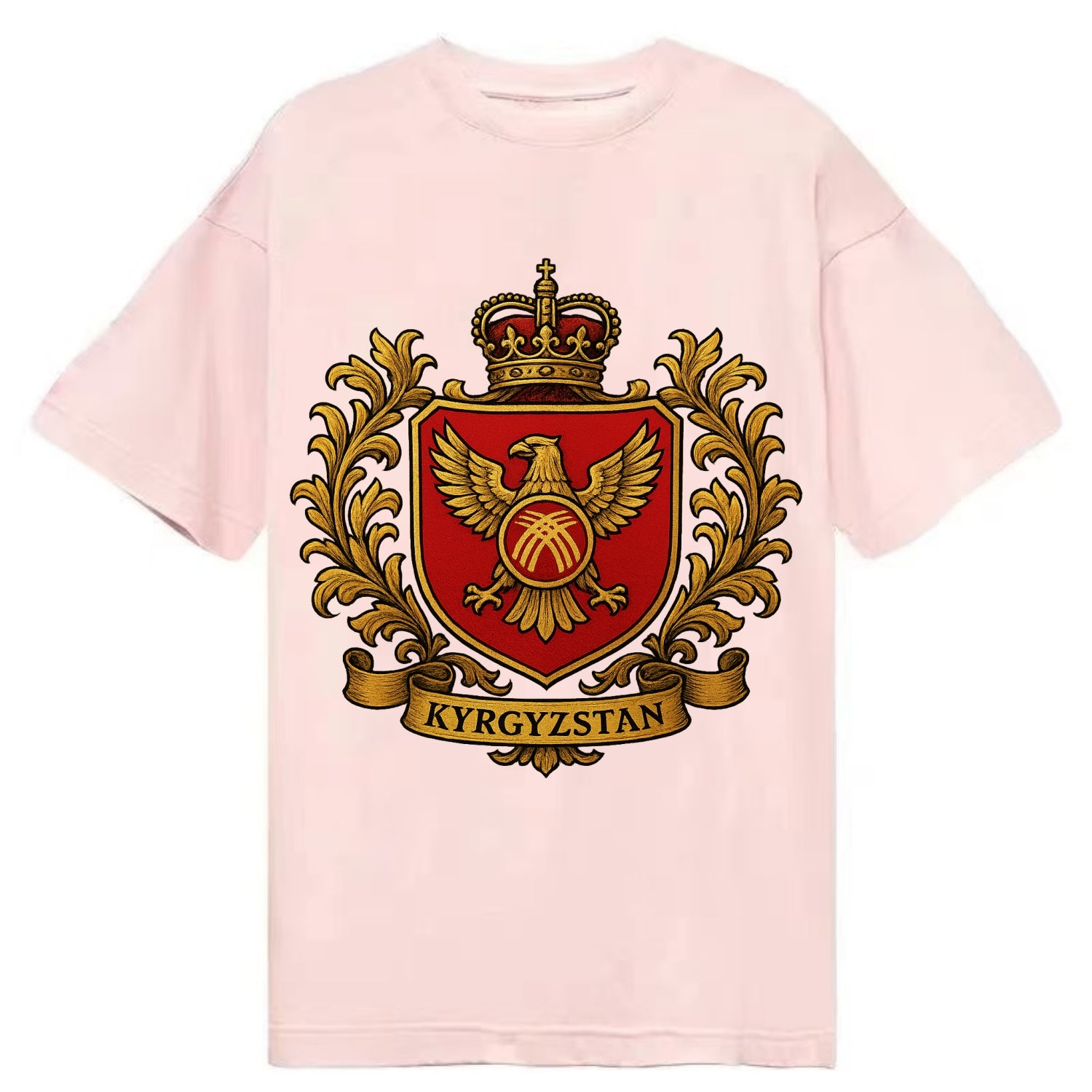 Kyrgyzstan Heritage Badge  - Classic T-shirt - Pink