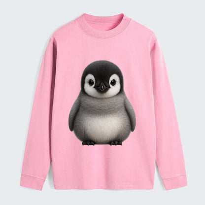 Baby Adelie Penguin - black and white, round body, curious eyes, - Classic Long Sleeve Shirt - Pink