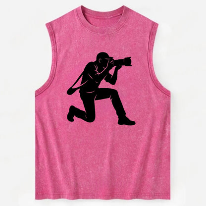 Photographer capturing perfect shot - Vintage Washed Tank - Pink