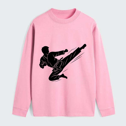 Korean taekwondo flying kick - Classic Long Sleeve Shirt - Pink