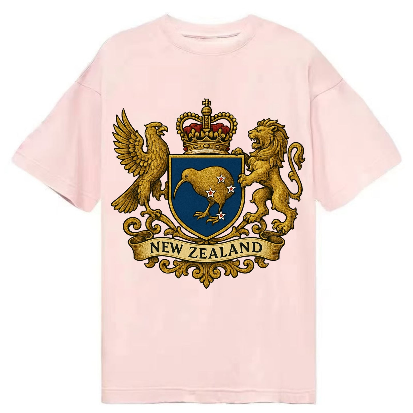 New Zealand Heritage Badge  - Classic T-shirt - Pink
