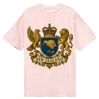 New Zealand Heritage Badge  - Classic T-shirt - Pink
