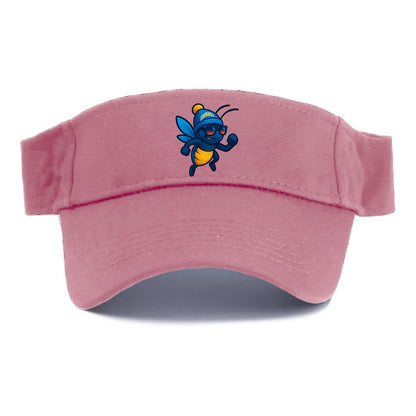 LA Lightning Bug wearing Chargers powder blue and gold beanie with pom pom and wayfarer - Visor - Pink