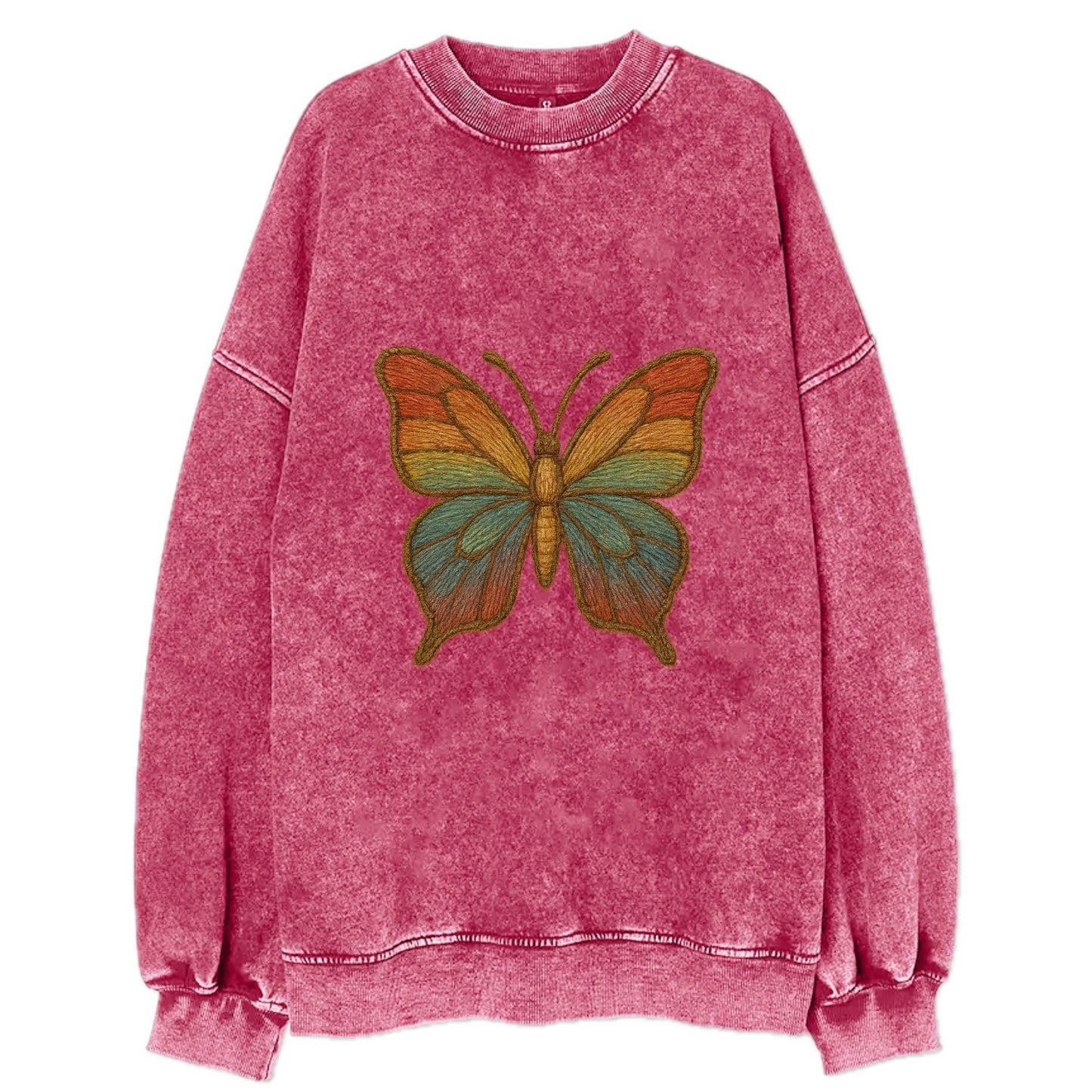 Butterfly Transformation  - Vintage Sweatshirt - Pink