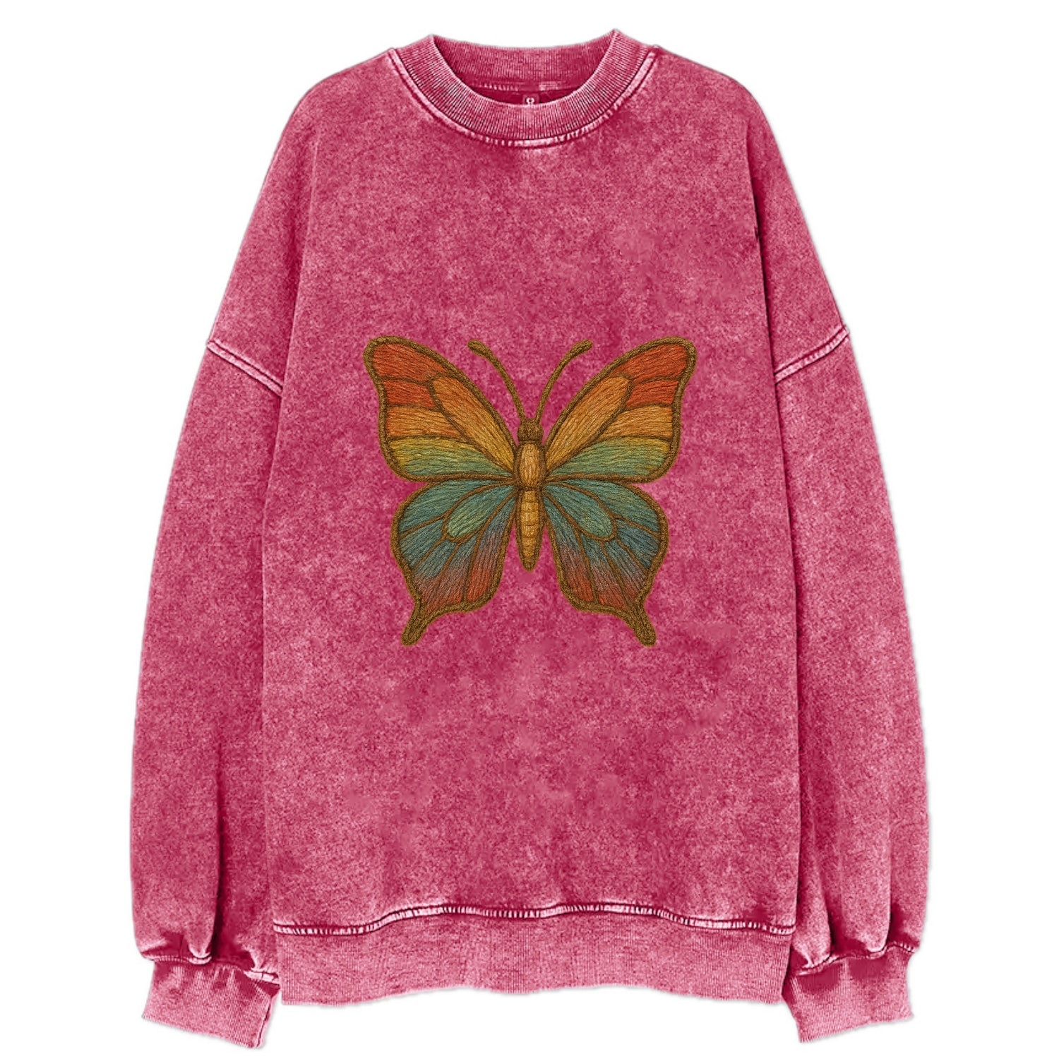 Butterfly Transformation  - Vintage Sweatshirt - Pink