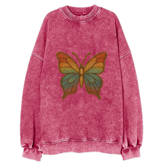 Butterfly Transformation  - Vintage Sweatshirt - Pink