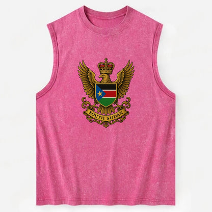 South Sudan Royal Logo  - Vintage Washed Tank - Pink
