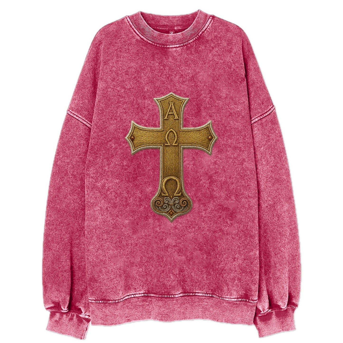 Alpha Omega Cross  - Vintage Sweatshirt - Pink