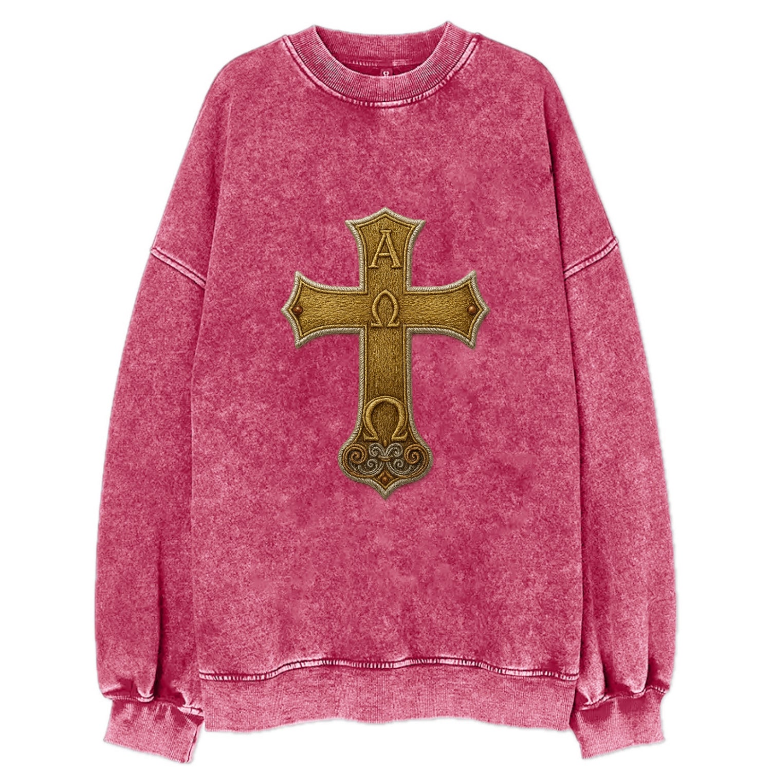 Alpha Omega Cross  - Vintage Sweatshirt - Pink