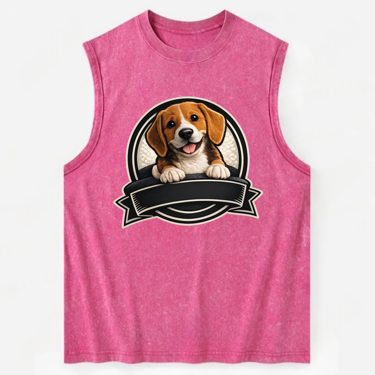 Paws Up Beagle - Vintage Washed Tank - Pink