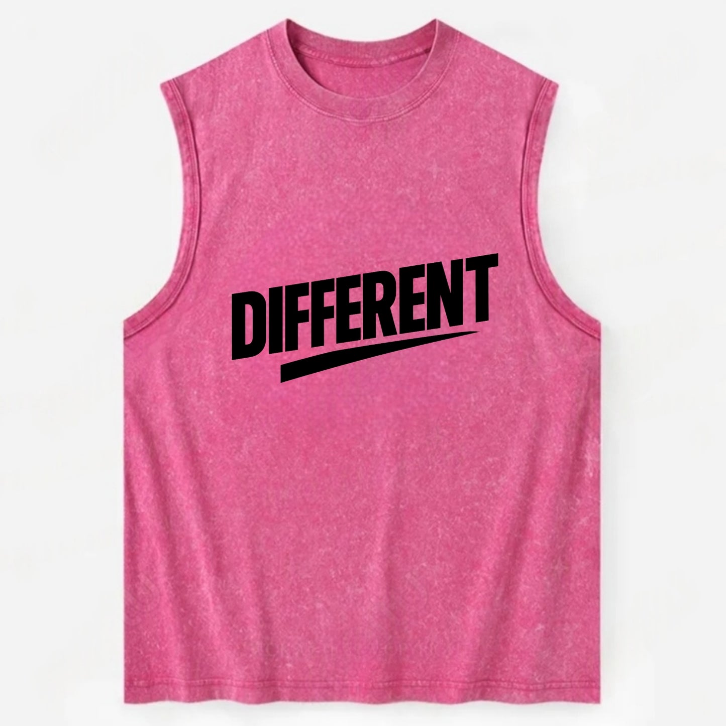 Bold typography design - "DIFFERENT" - standing out, not following crowd - Vintage Washed Tank - Pink