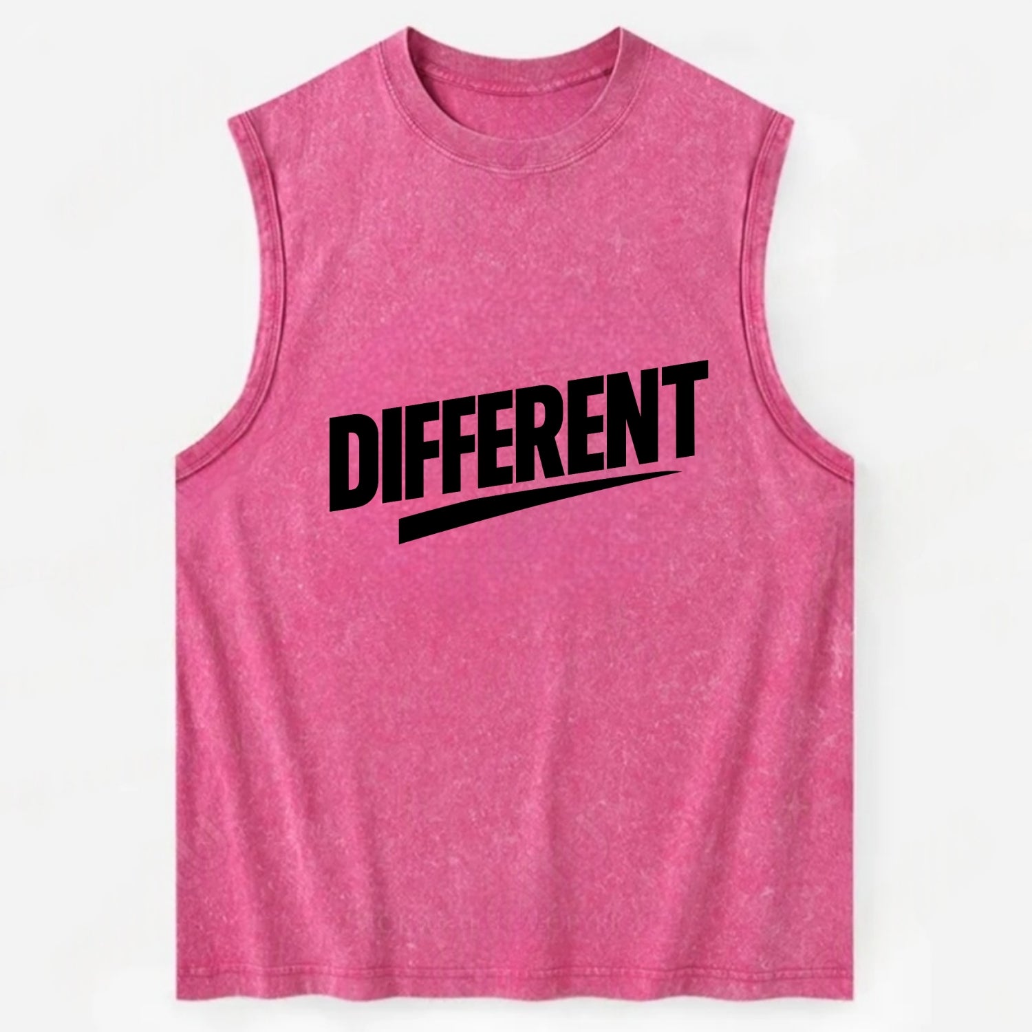 Bold typography design - "DIFFERENT" - standing out, not following crowd - Vintage Washed Tank - Pink