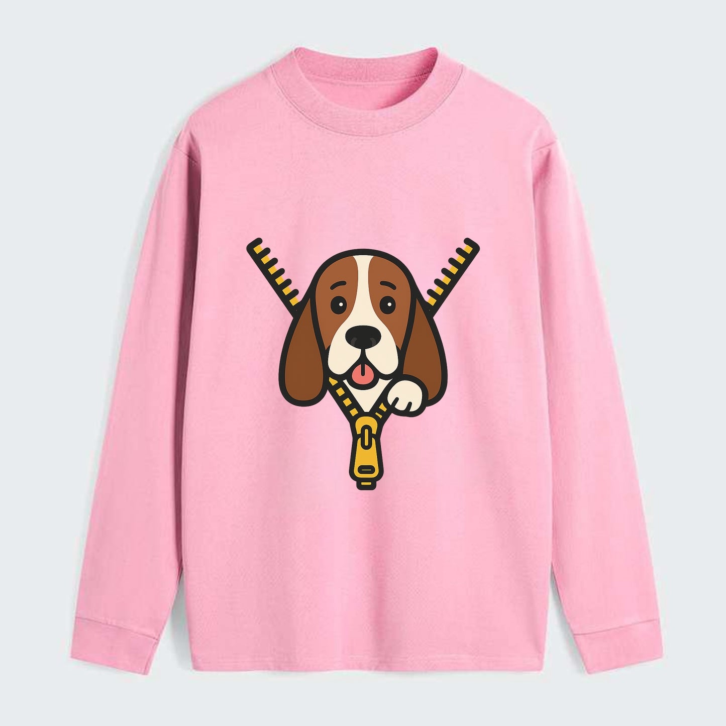 Basset Hound - Classic Long Sleeve Shirt - Pink