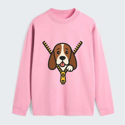 Basset Hound - Classic Long Sleeve Shirt - Pink