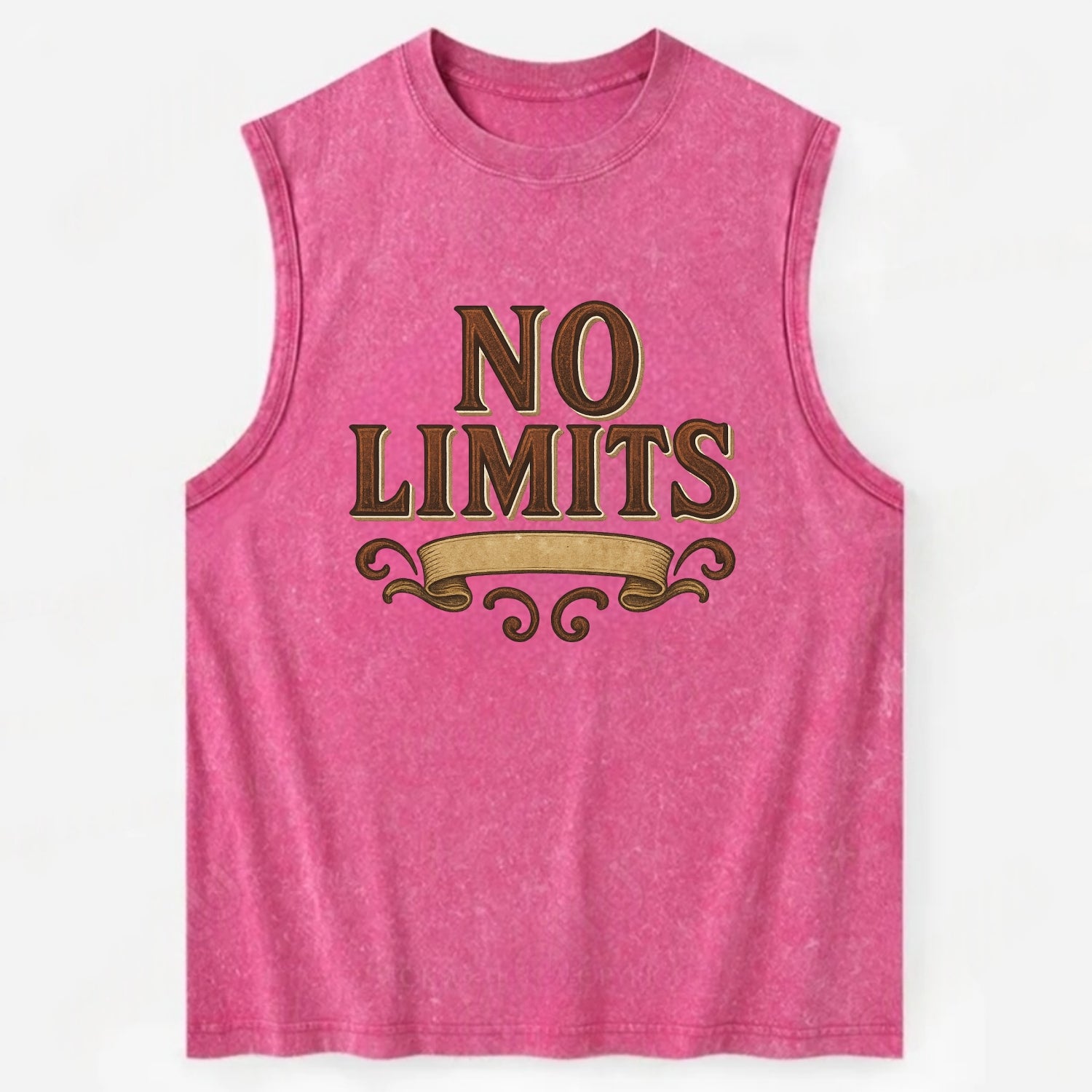 Bold typography design - "NO LIMITS" - boundless potential - Vintage Washed Tank - Pink