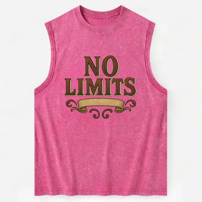 Bold typography design - "NO LIMITS" - boundless potential - Vintage Washed Tank - Pink