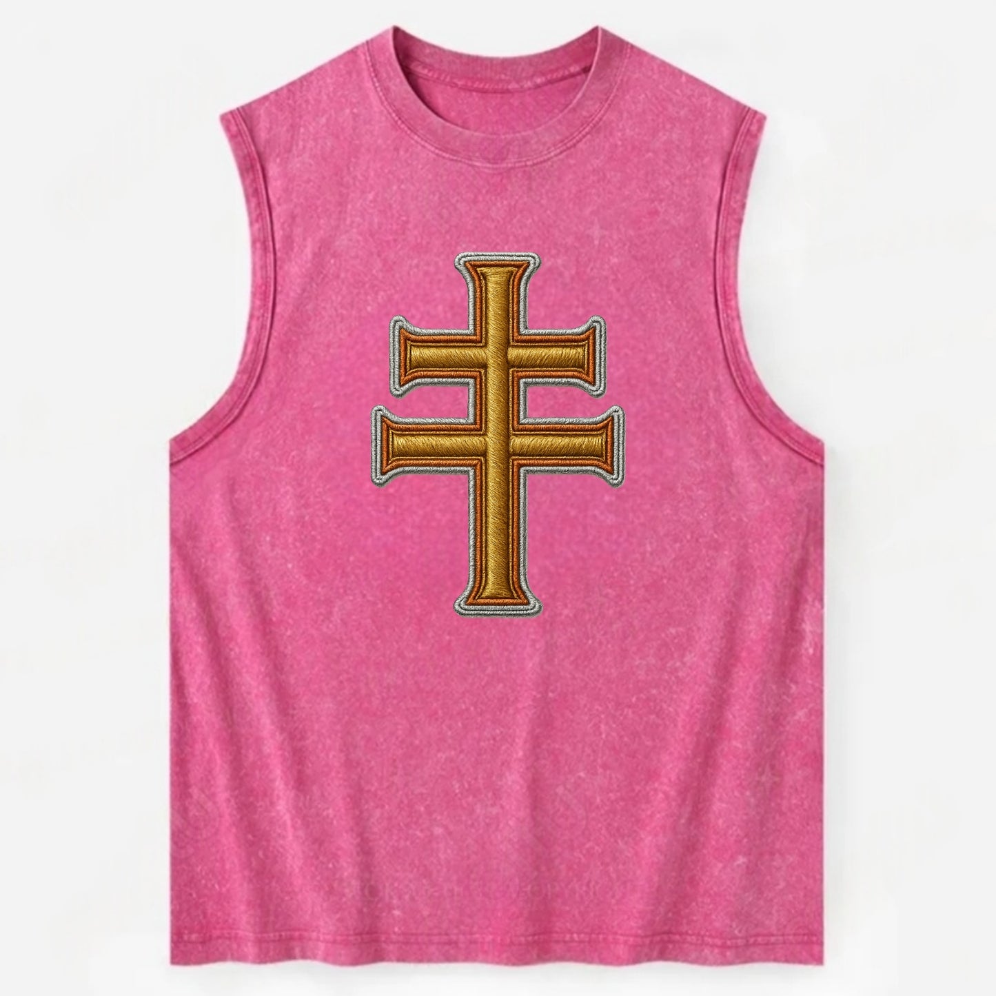 Patriarchal Cross - Vintage Washed Tank - Pink