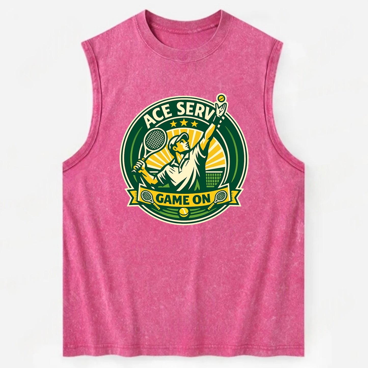 Serving Ace Emblem - Vintage Washed Tank - Pink