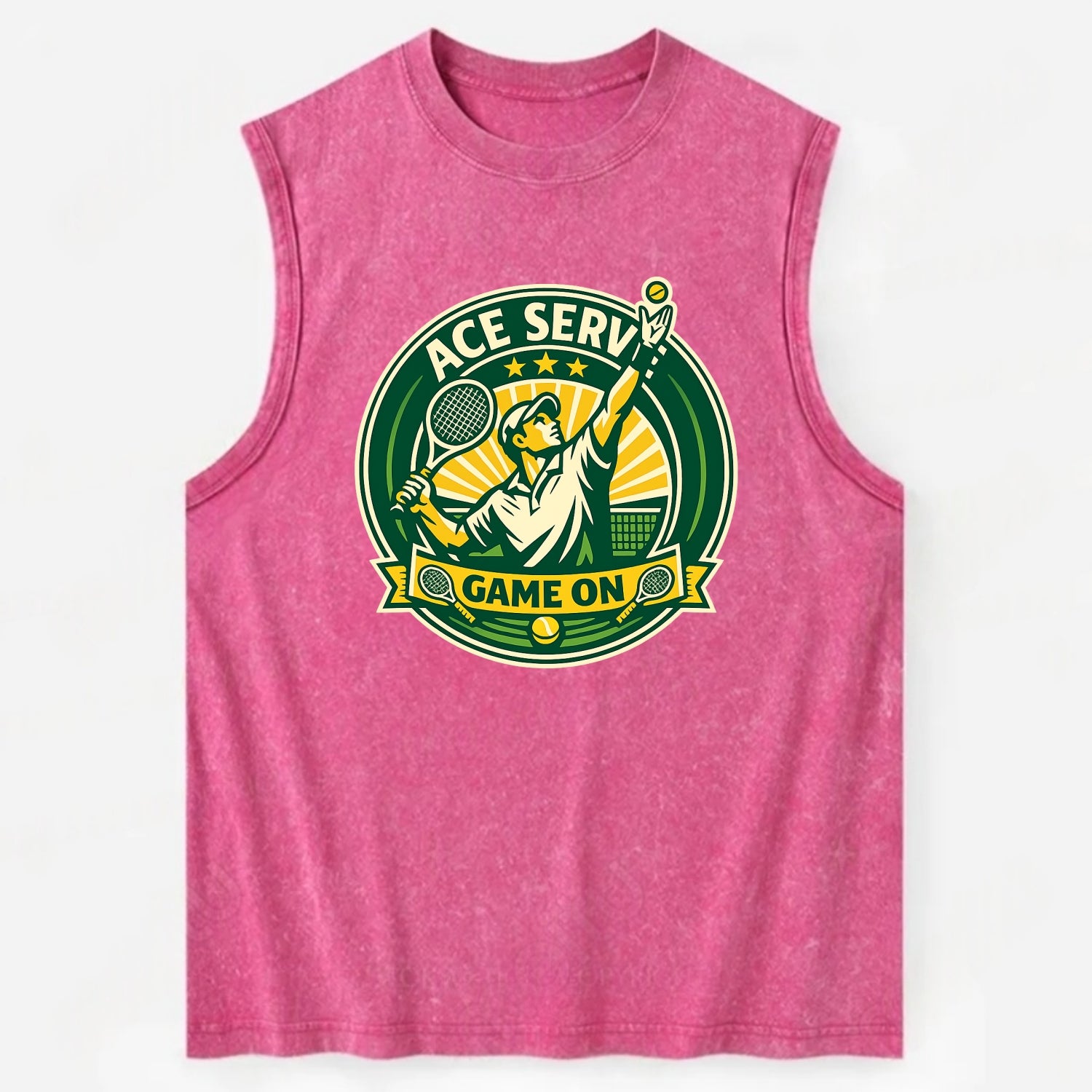 Serving Ace Emblem - Vintage Washed Tank - Pink