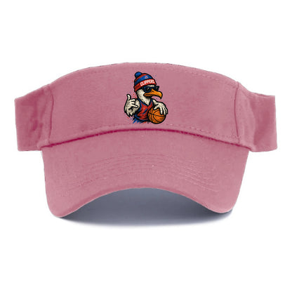 LA Seagull wearing Clippers red white and blue beanie with ship patch and wayfarer - Visor - Pink