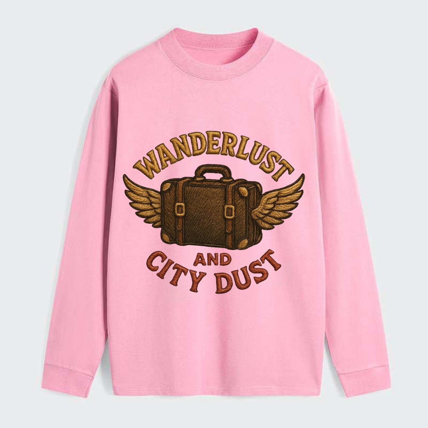 Wanderlust And City Dust  - Classic Long Sleeve Shirt - Pink