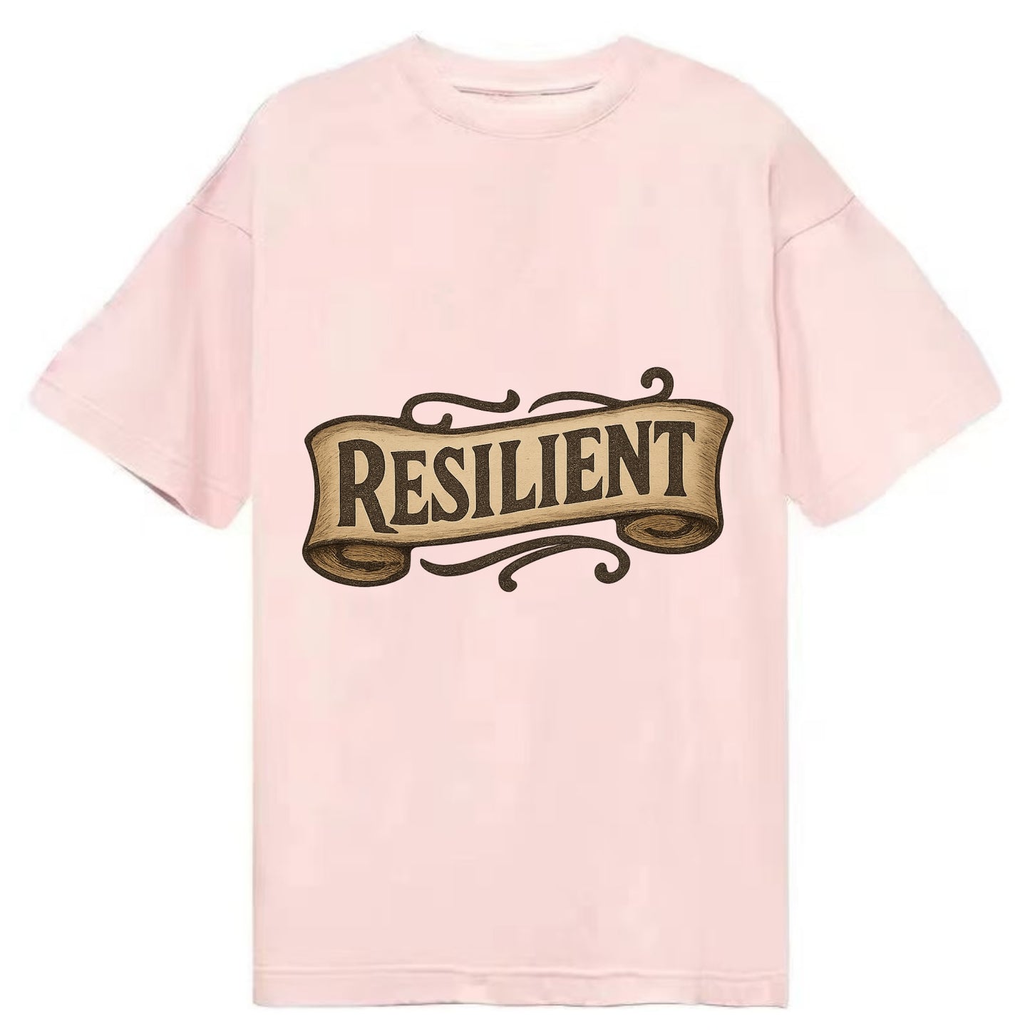 Bold typography design - "RESILIENT" - bouncing back, unbreakable spirit - Classic T-shirt - Pink