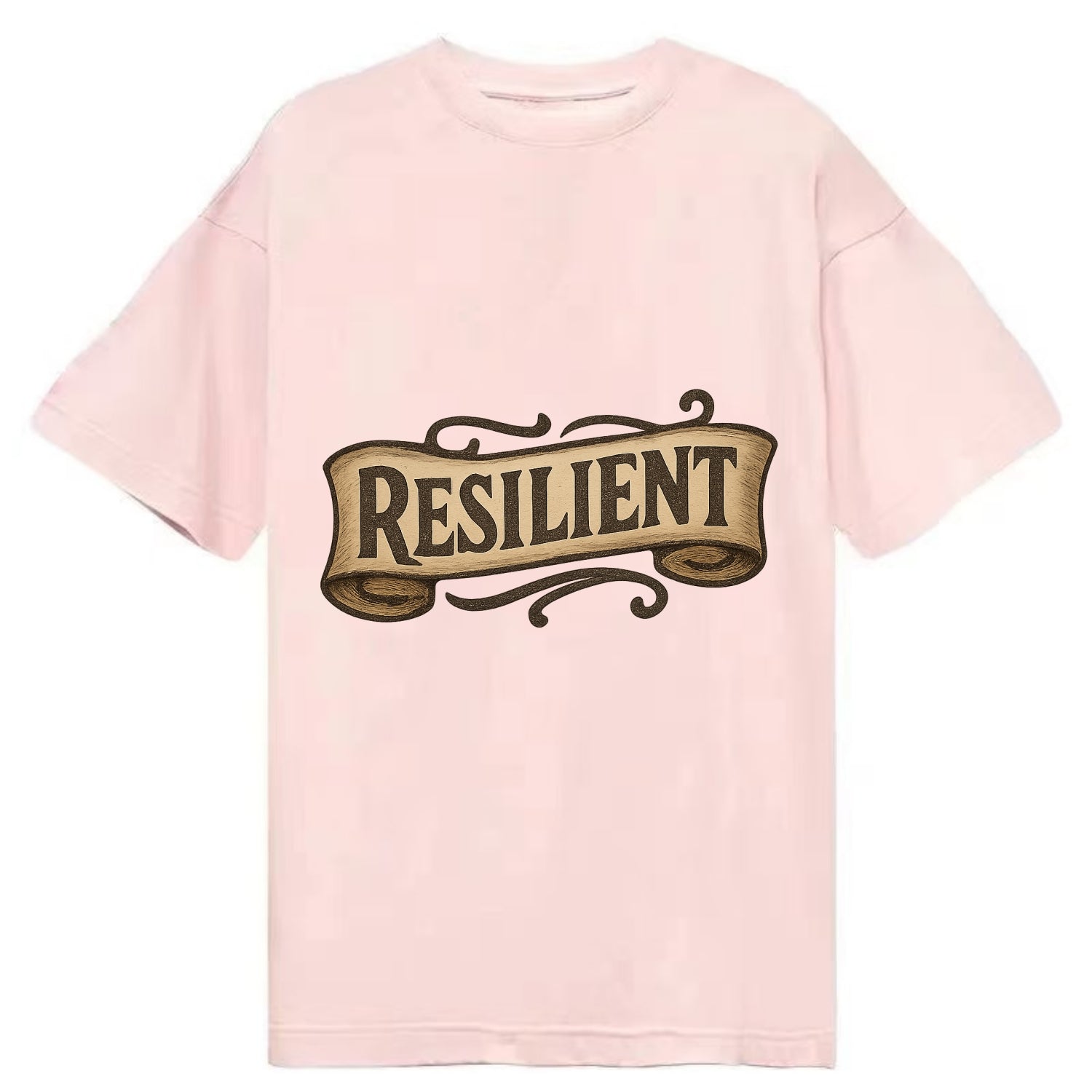 Bold typography design - "RESILIENT" - bouncing back, unbreakable spirit - Classic T-shirt - Pink
